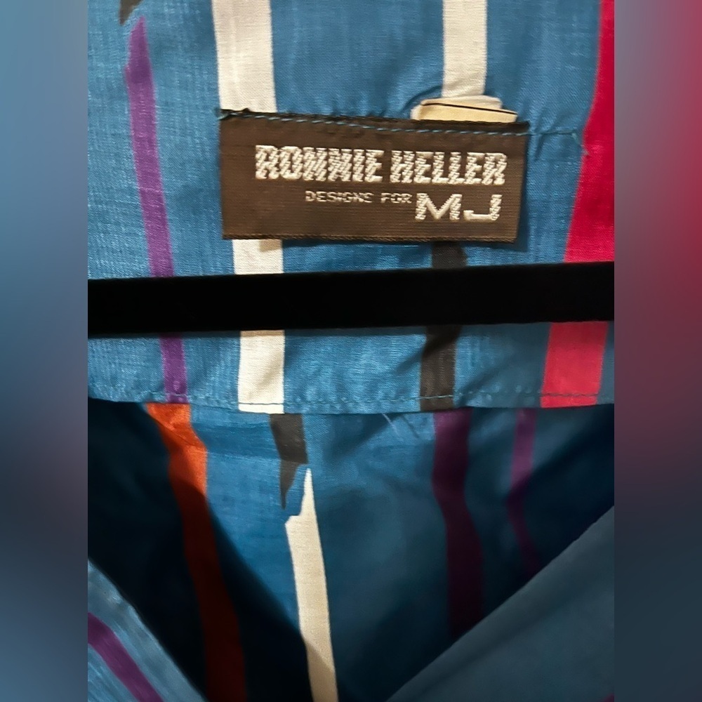Ronnie Heller Designs for MJ Vintage Blue Stripe Dress - Women’s Size 6 - Picture 11 of 15